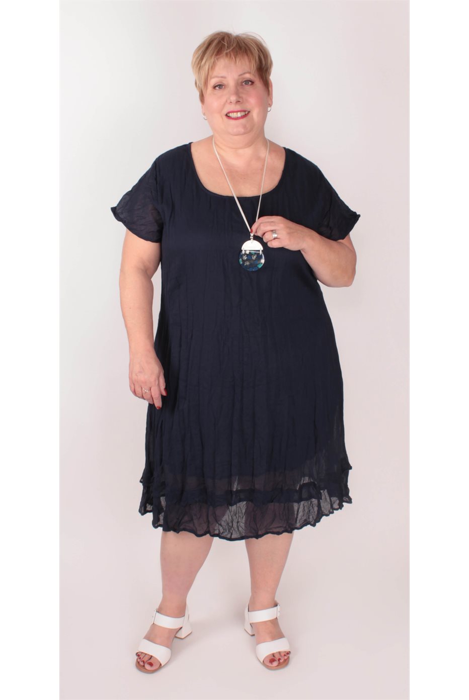 Robe à ourlet volante marine